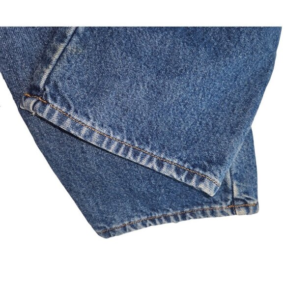 LL Bean Jeans Women Size 14 Reg Orig Fit Relaxed Fully Lined Red Plaid Roll Cuff - Picture 8 of 9